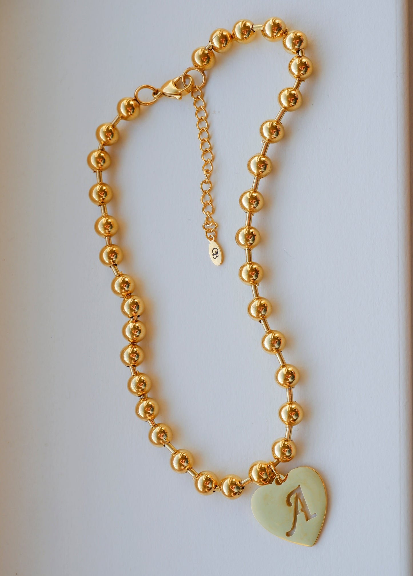 Super Chunky Initial Heart Necklace
