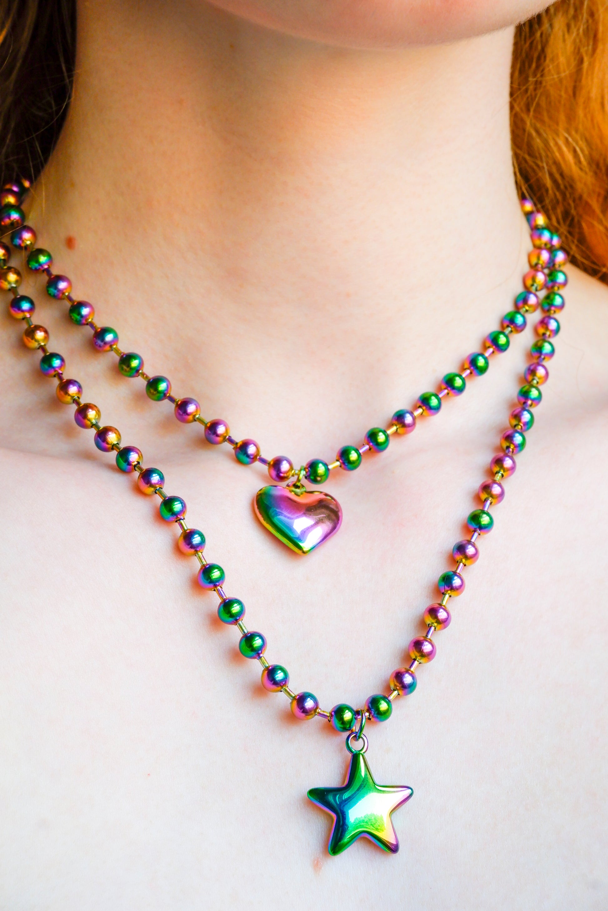 rainbow plated necklaces