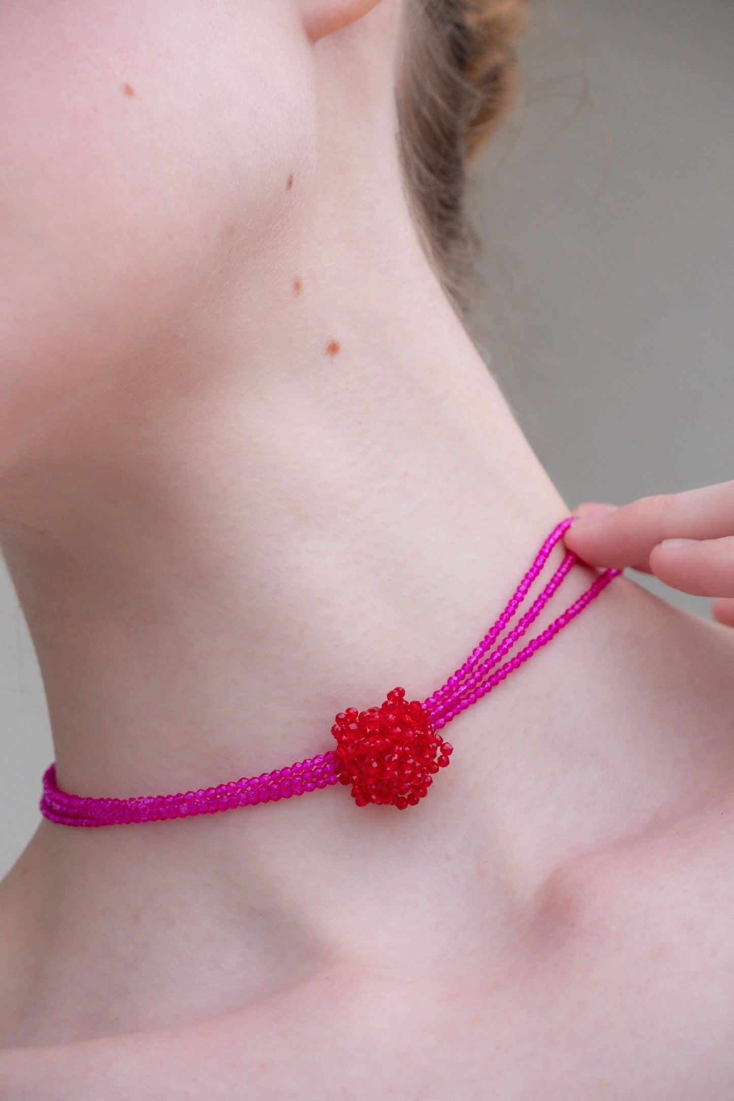 Beaded Rose Choker