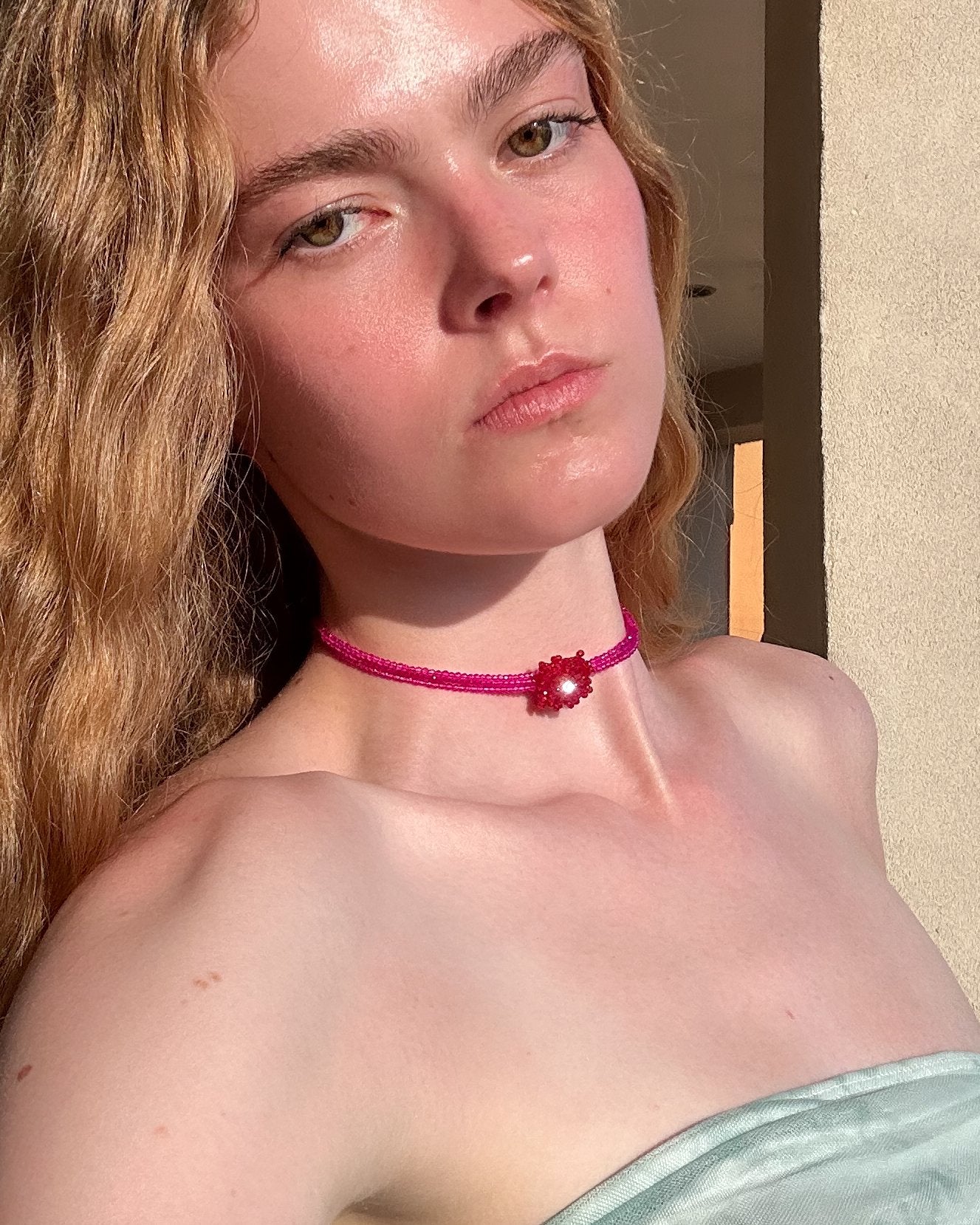 Beaded Rose Choker