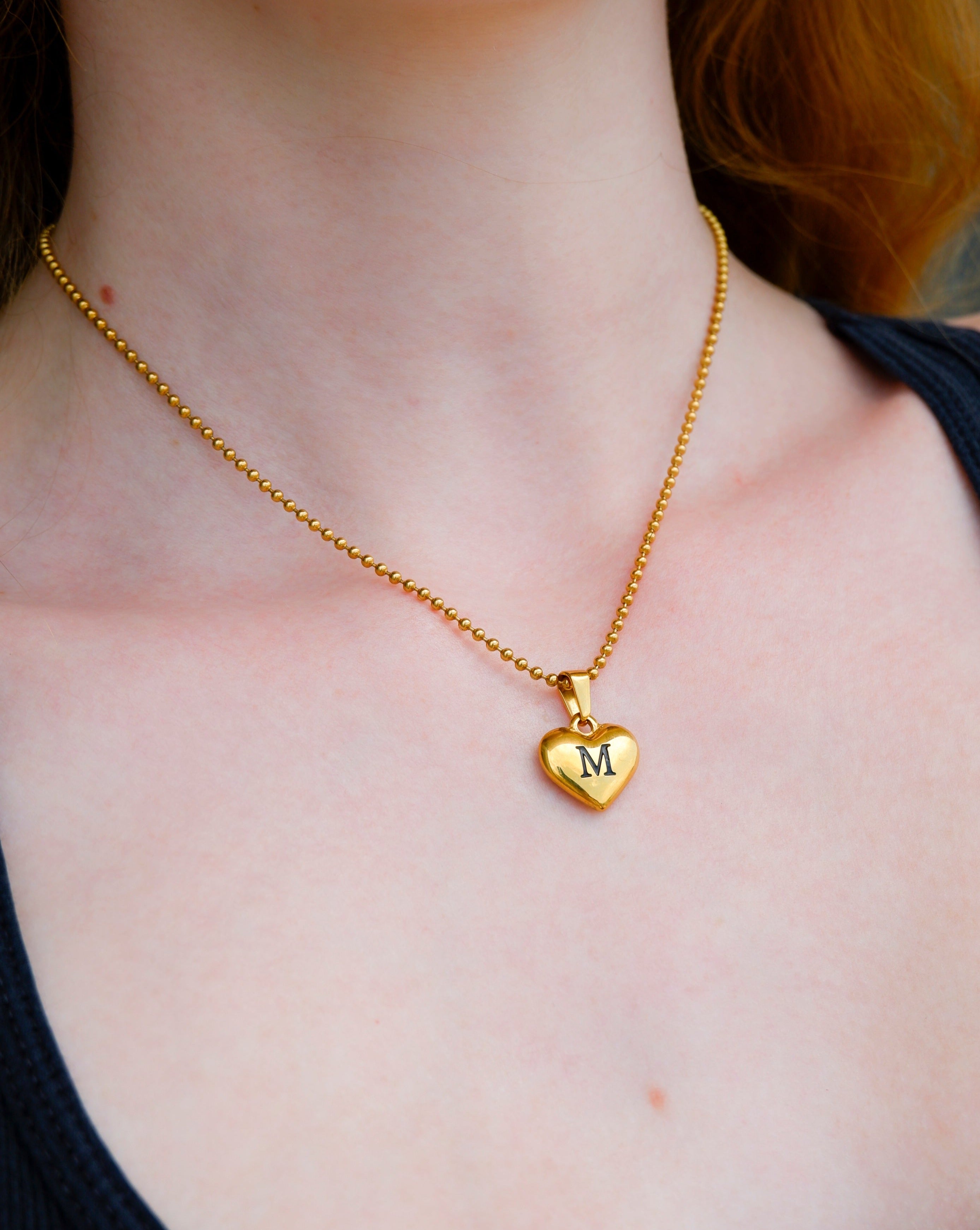 18K Gold Plated Heart Accent Name orders Necklace, Gold Olivia Heart Pendant