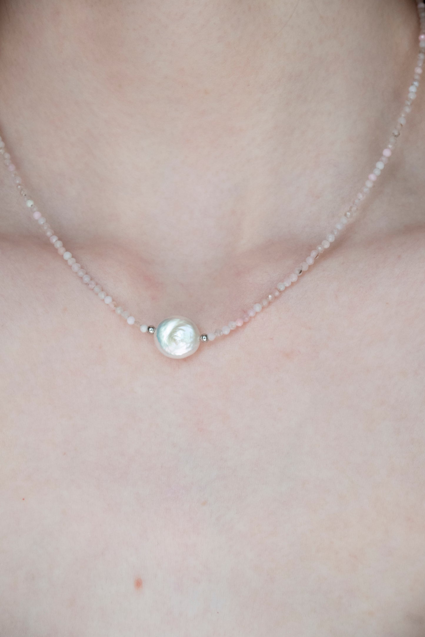 Rose Quartz Pearl Choker