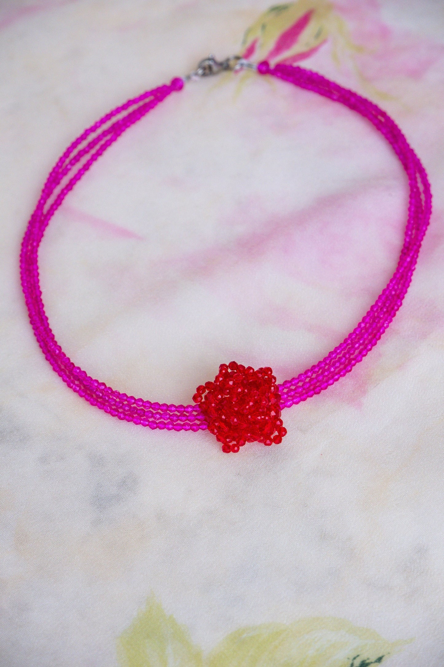 Beaded Rose Choker