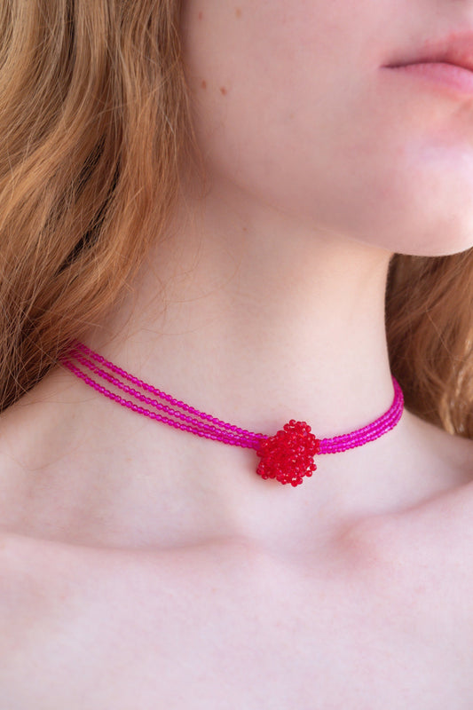 Beaded Rose Choker